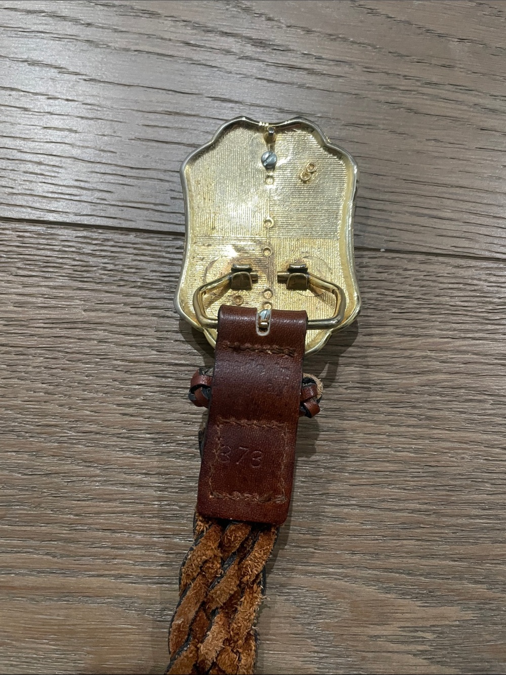 BEAUTIFUL! Vintage Brown Braided Leather Belt with Agate Stone Buckle - Picture 11 of 11